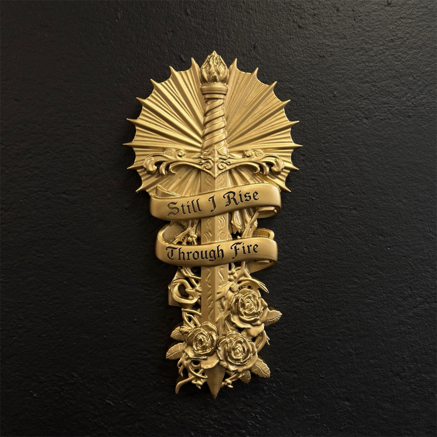 'Still I Rise' Sacred Dagger Wall Crest